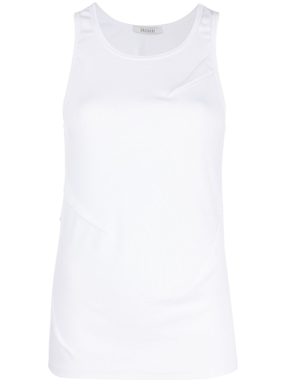Round-neck sleeveless tank top - White