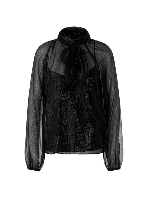 Marc Cain Transparent blouse with top, black, 34 N