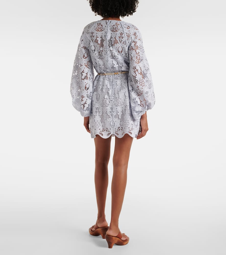 Belted lace minidress