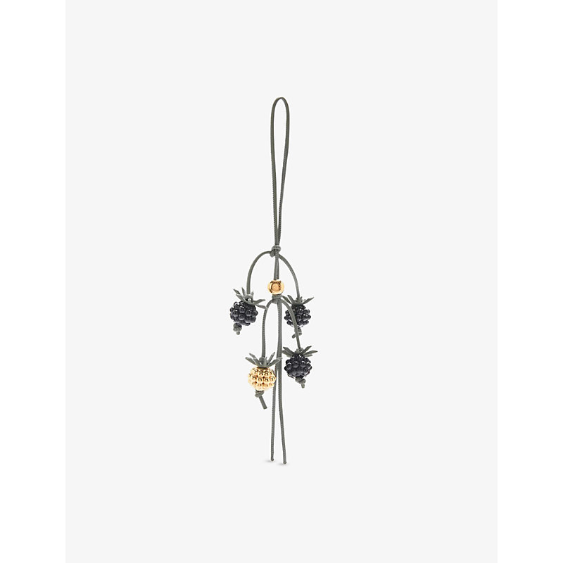 Berry Leather and Acetate Bag Charm