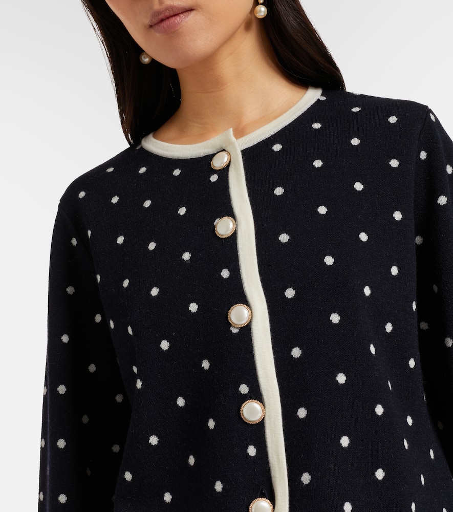 Mirja polka-dot wool-blend cardigan