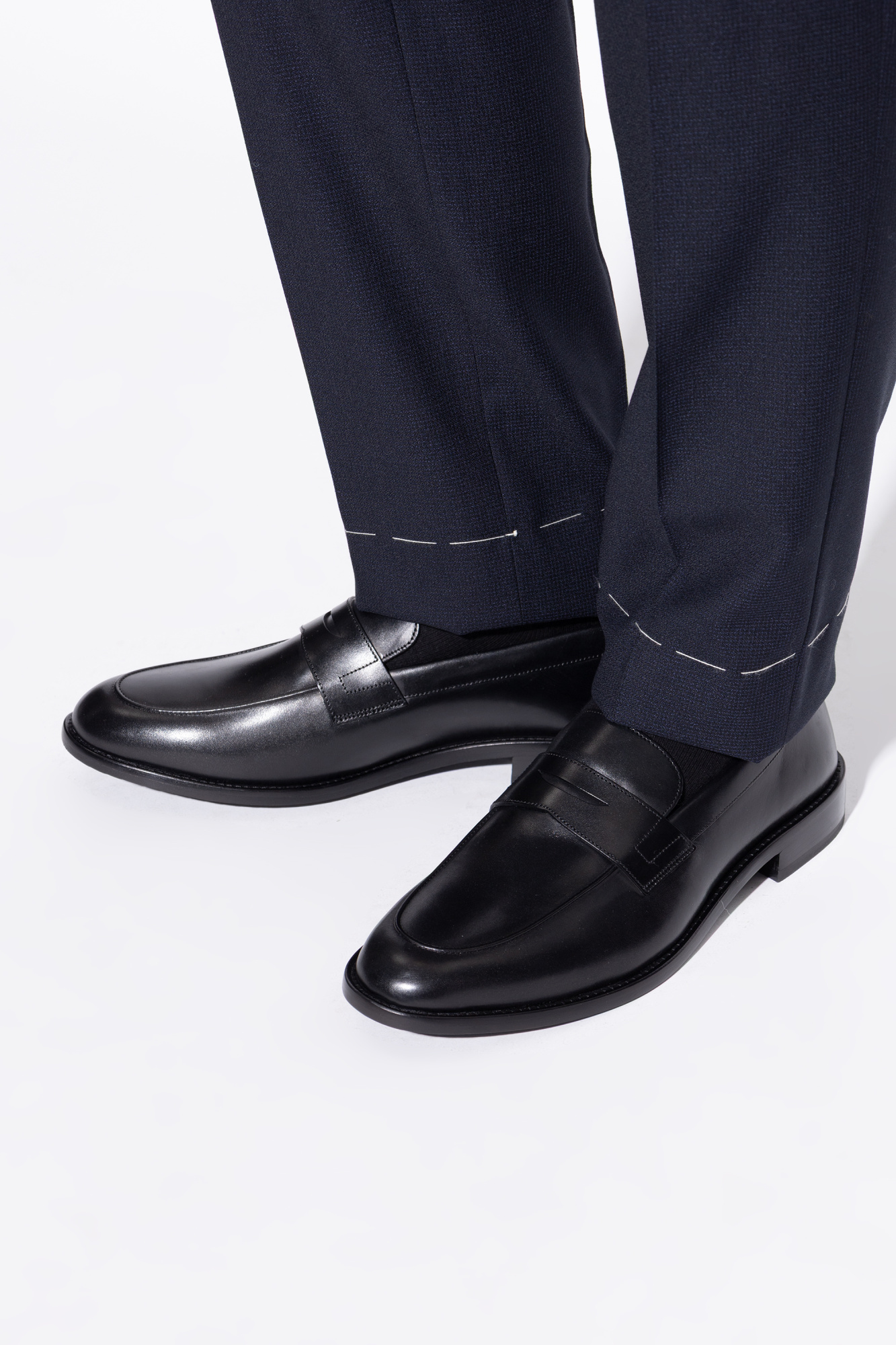 Leather Loafers, Men's, Black