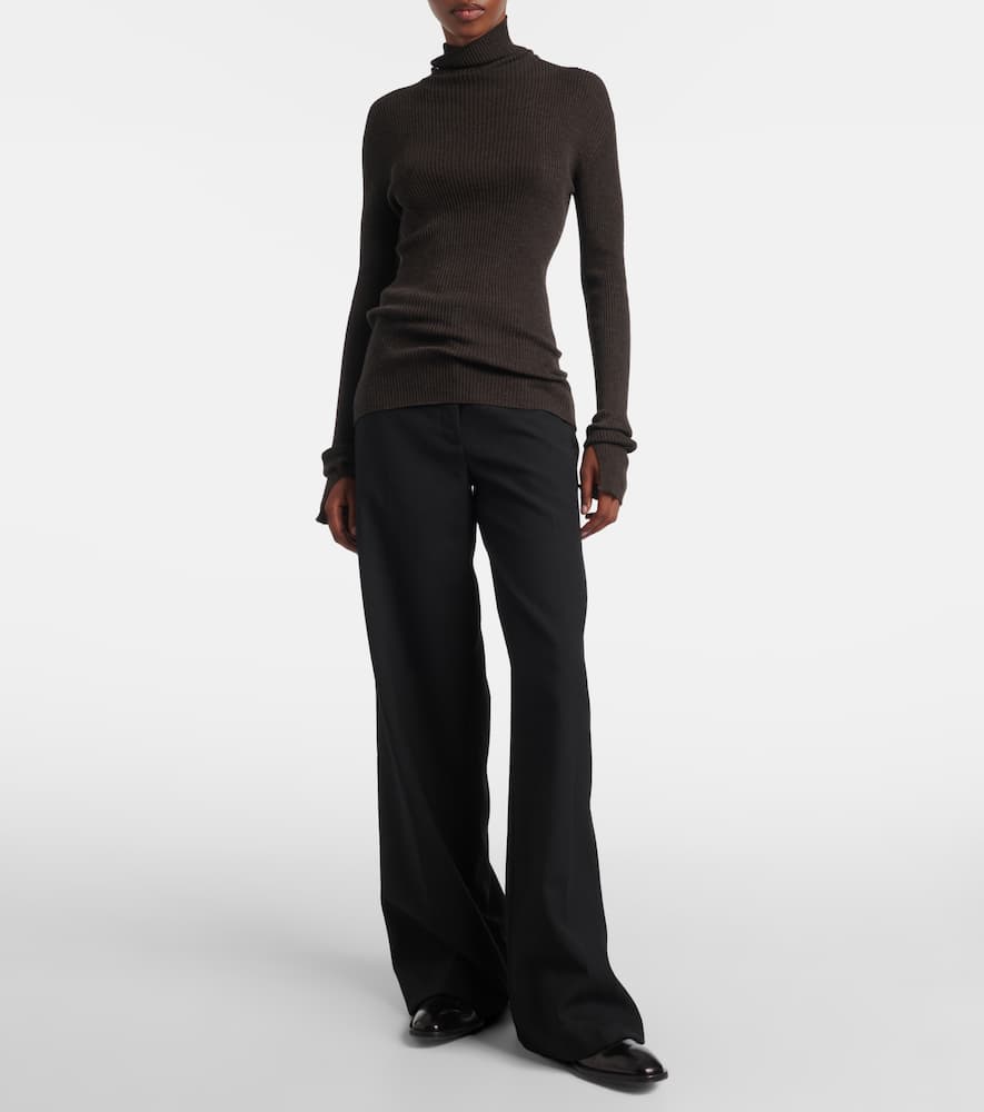 Ribbed-knit wool sweater