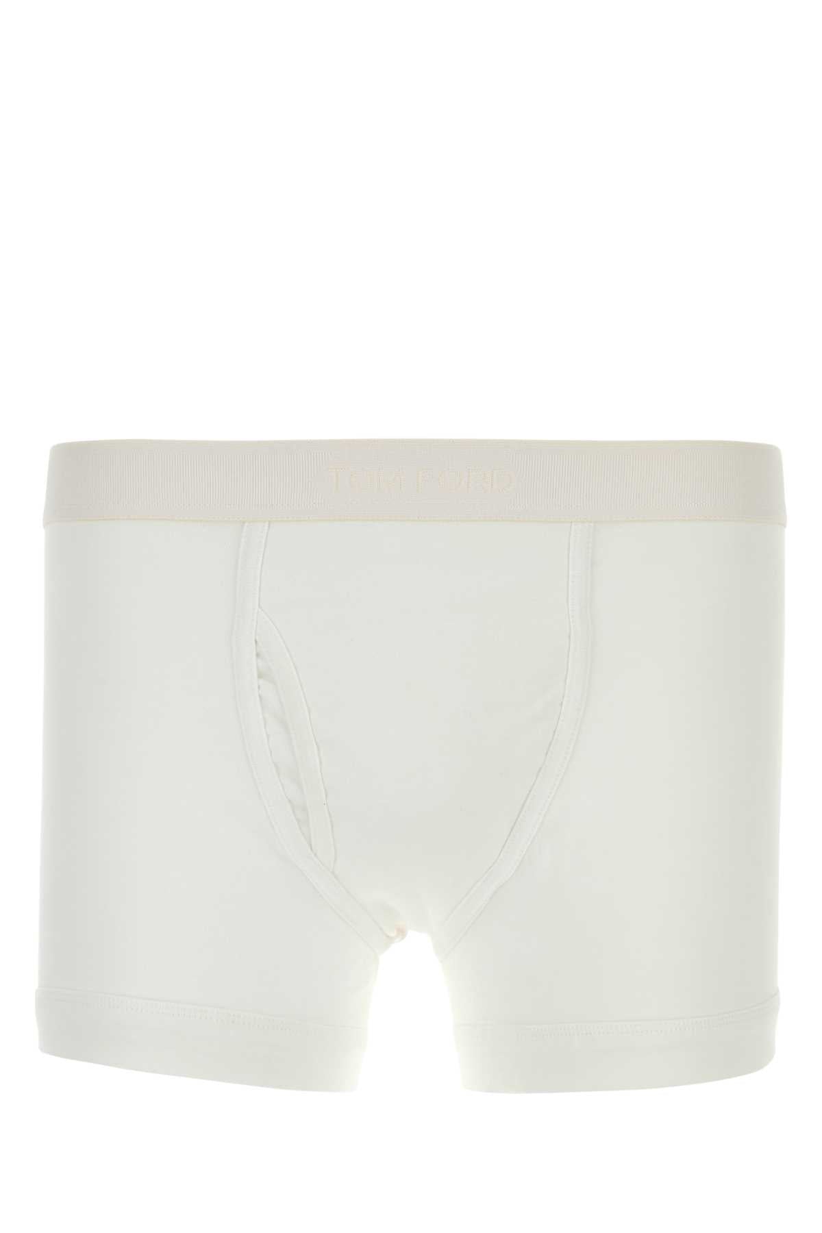 Stretch Cotton Boxer — White