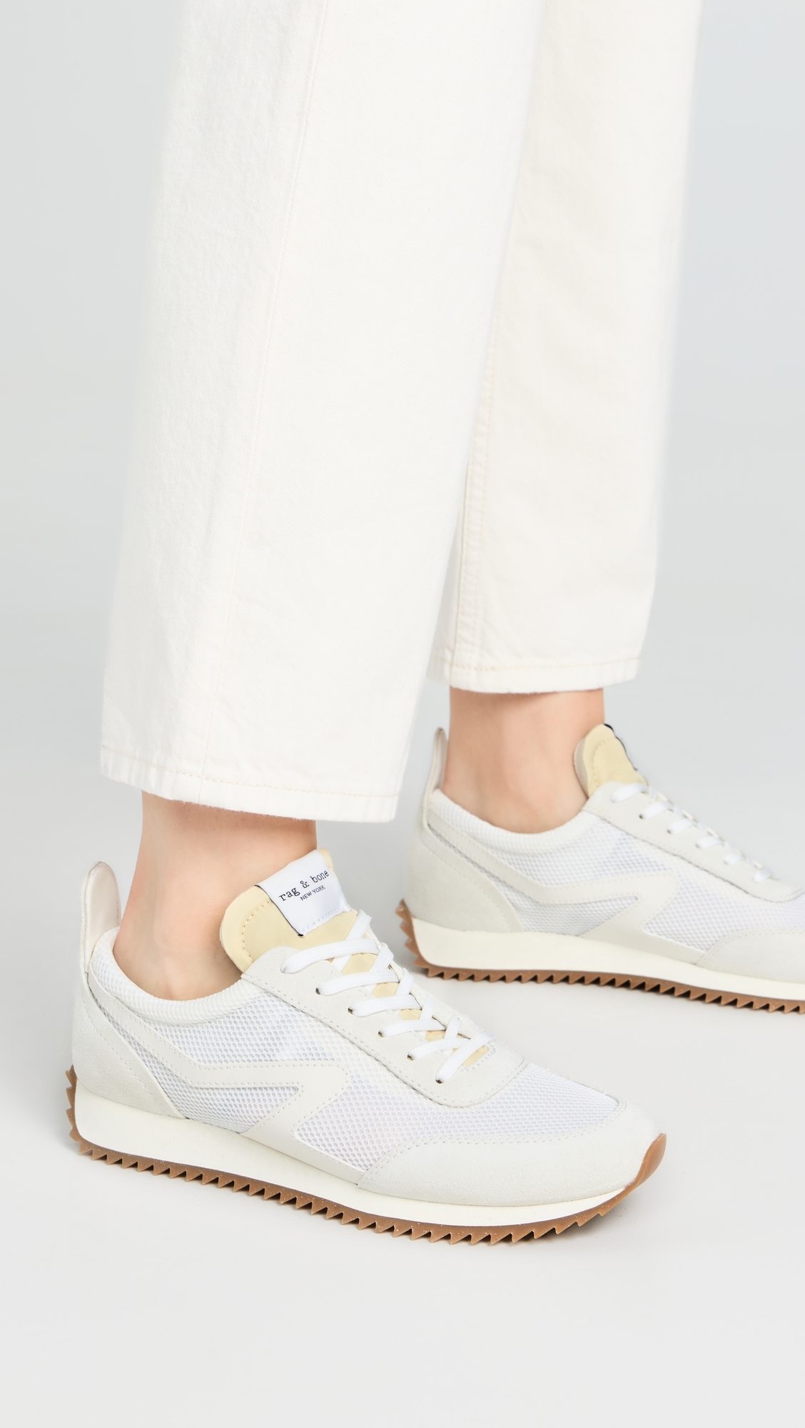 Retro Runner Mesh Sneakers Off White