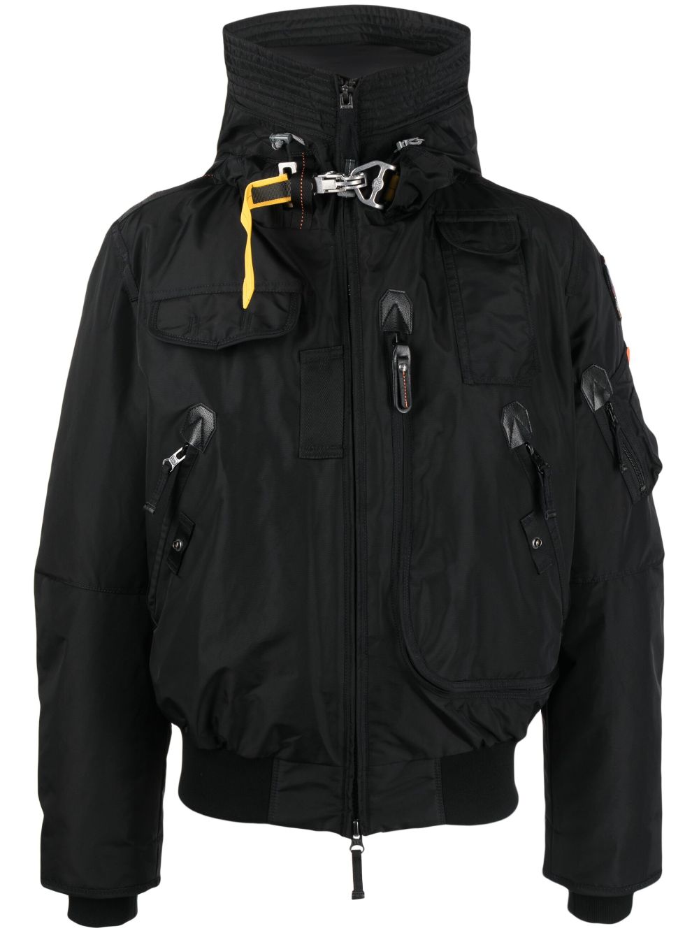 Logo-patch hooded jacket - Black