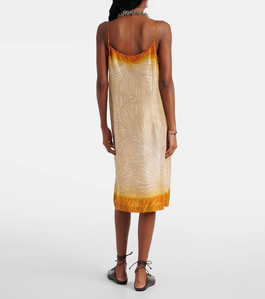 Printed ombré silk slip dress