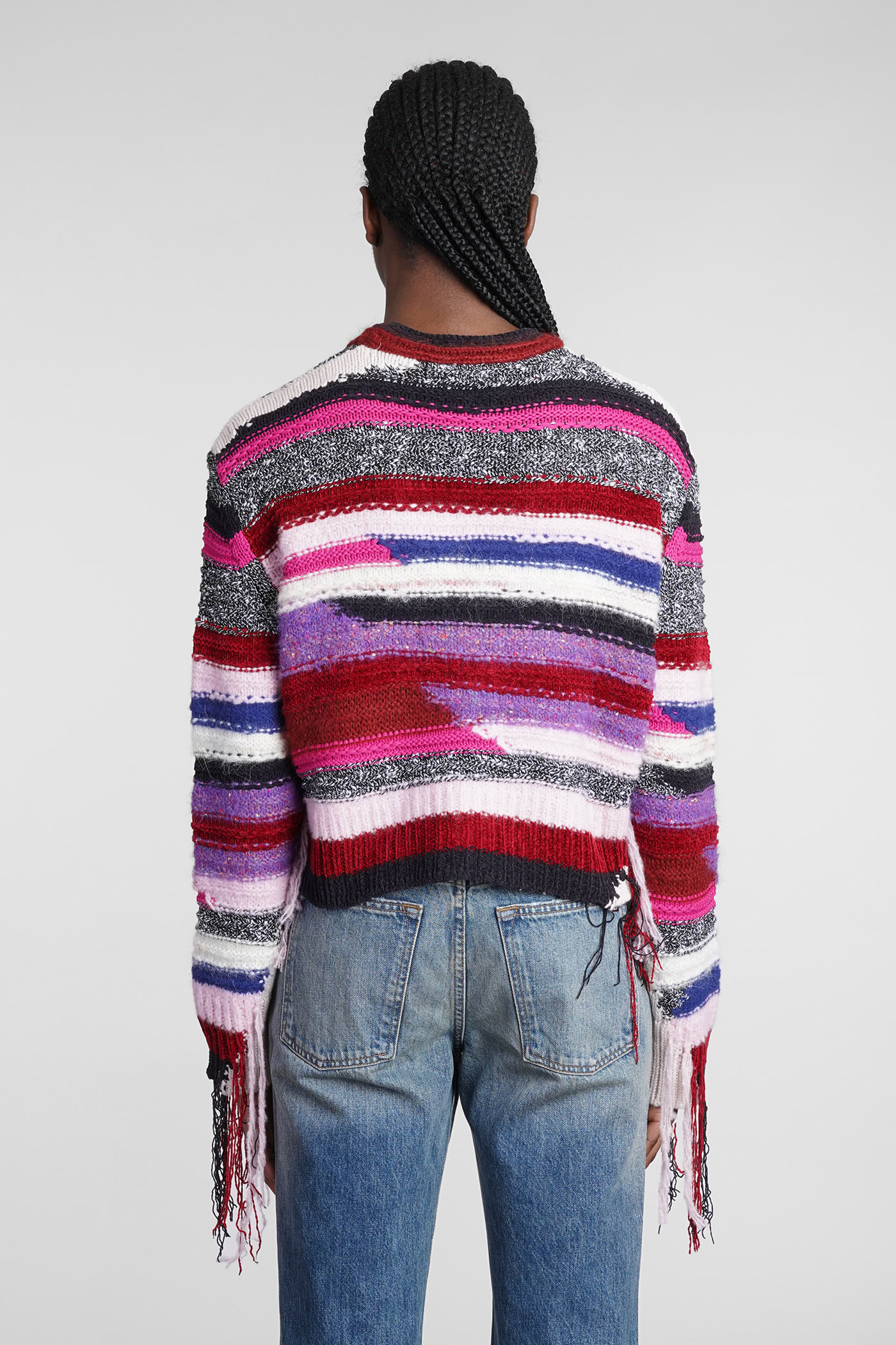 Cardigan In Multicolor Cotton And Nylon