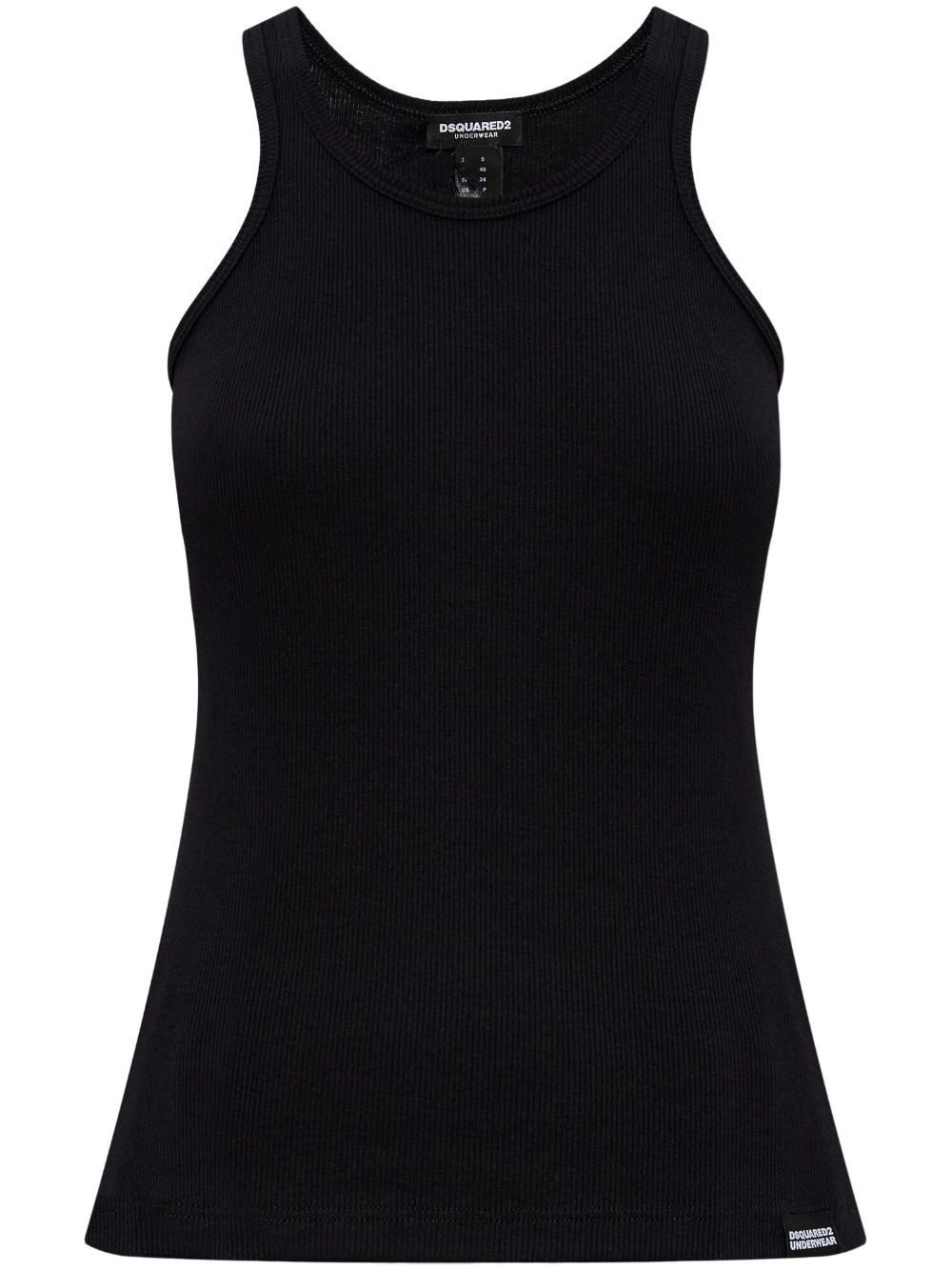 Sleeveless cotton top - Black