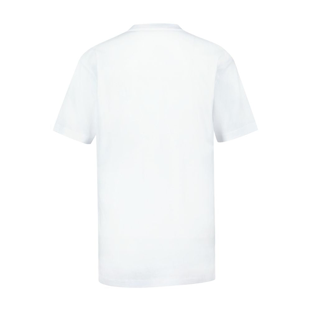 Writing Embroidery Cotton T-Shirt — White