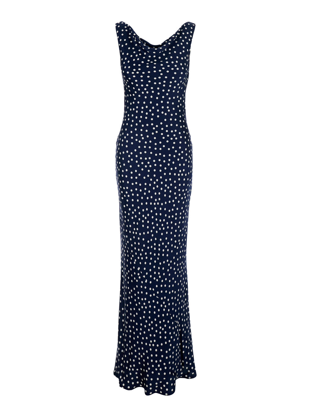 Polka Dot Maxi Dress — Blue