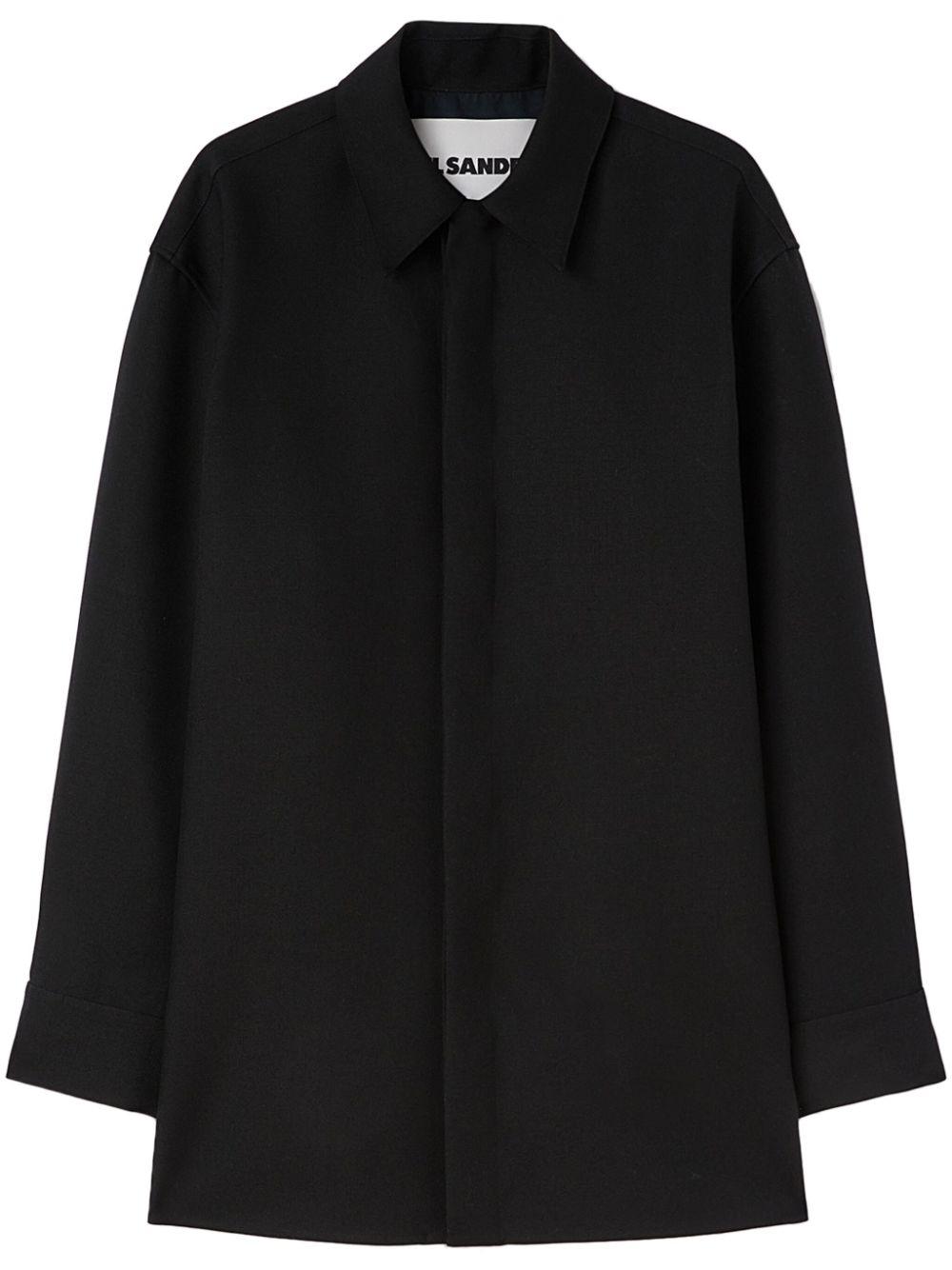 Wool shirt jacket - Black