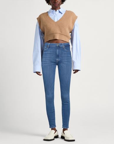 Woman Jeans Blue Size 24 Cotton, Viscose, Modal, Polyester, Elastane
