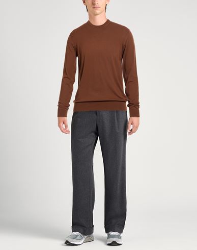 Man Sweater Brown Size 40 Cotton