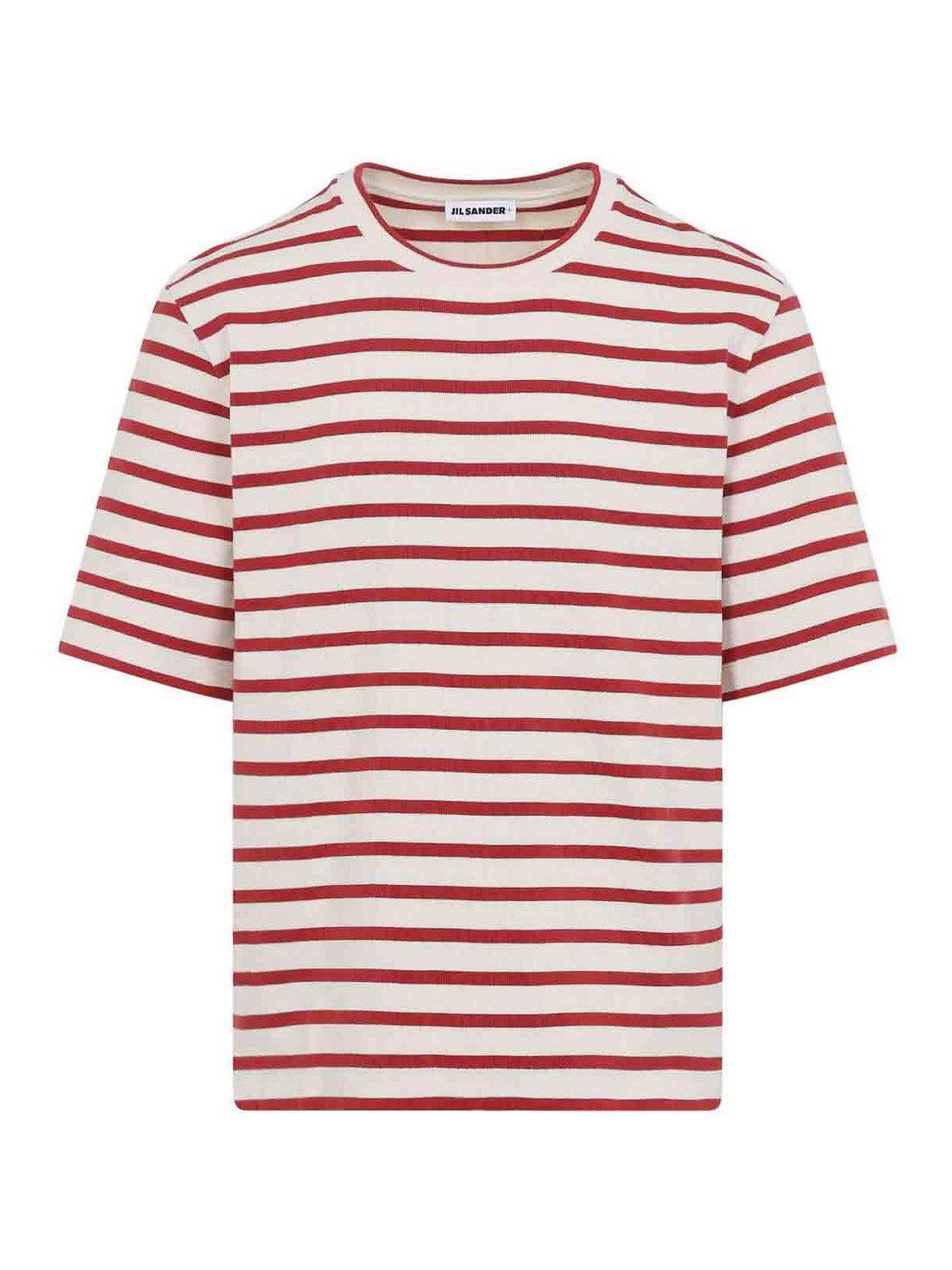 Jil Sander - cotton crew neck striped t shirt