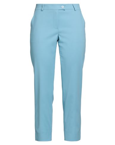Woman Pants Azure Size 16 Cotton, Polyamide, Elastane