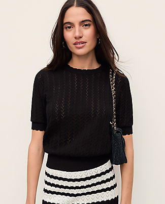 Ann Taylor Pointelle Sweater Tee