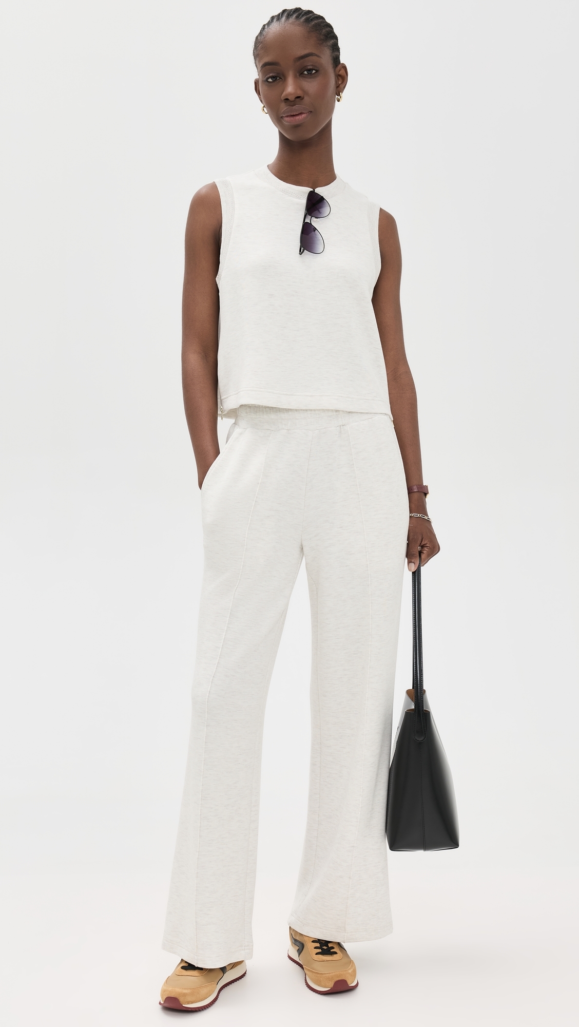 Shea Crop Tank Ivory Marl