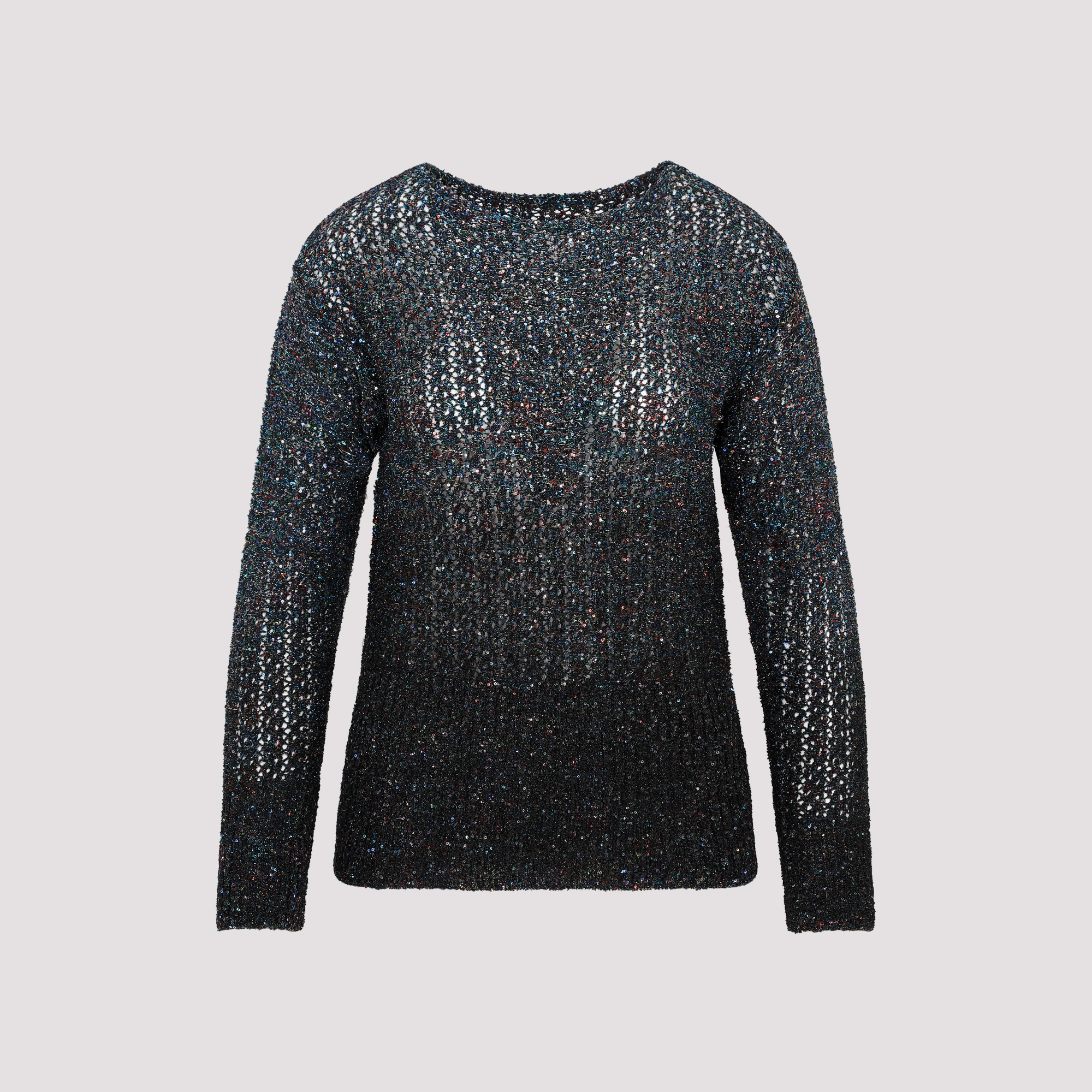 Crewneck Sweater Blue Polyamide Polyester - Women