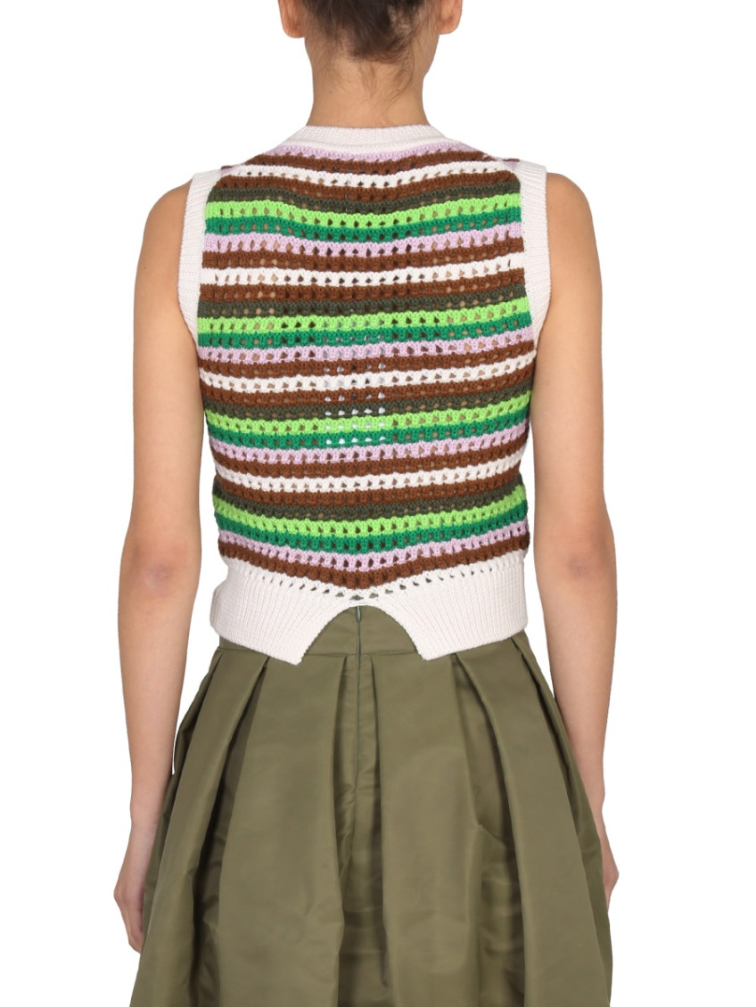 Multicolor Stripes Crew Neck Top