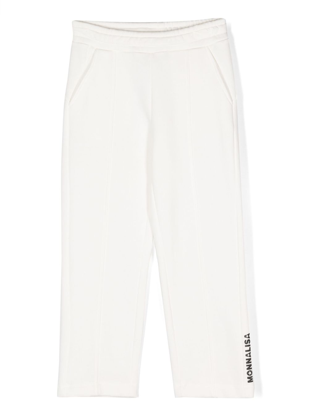 Logo-print elasticated-waist trousers - White