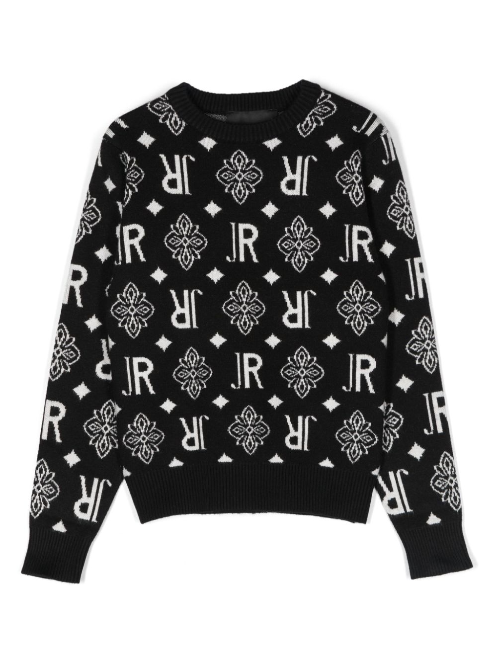 Logo-intarsia jumper - Black
