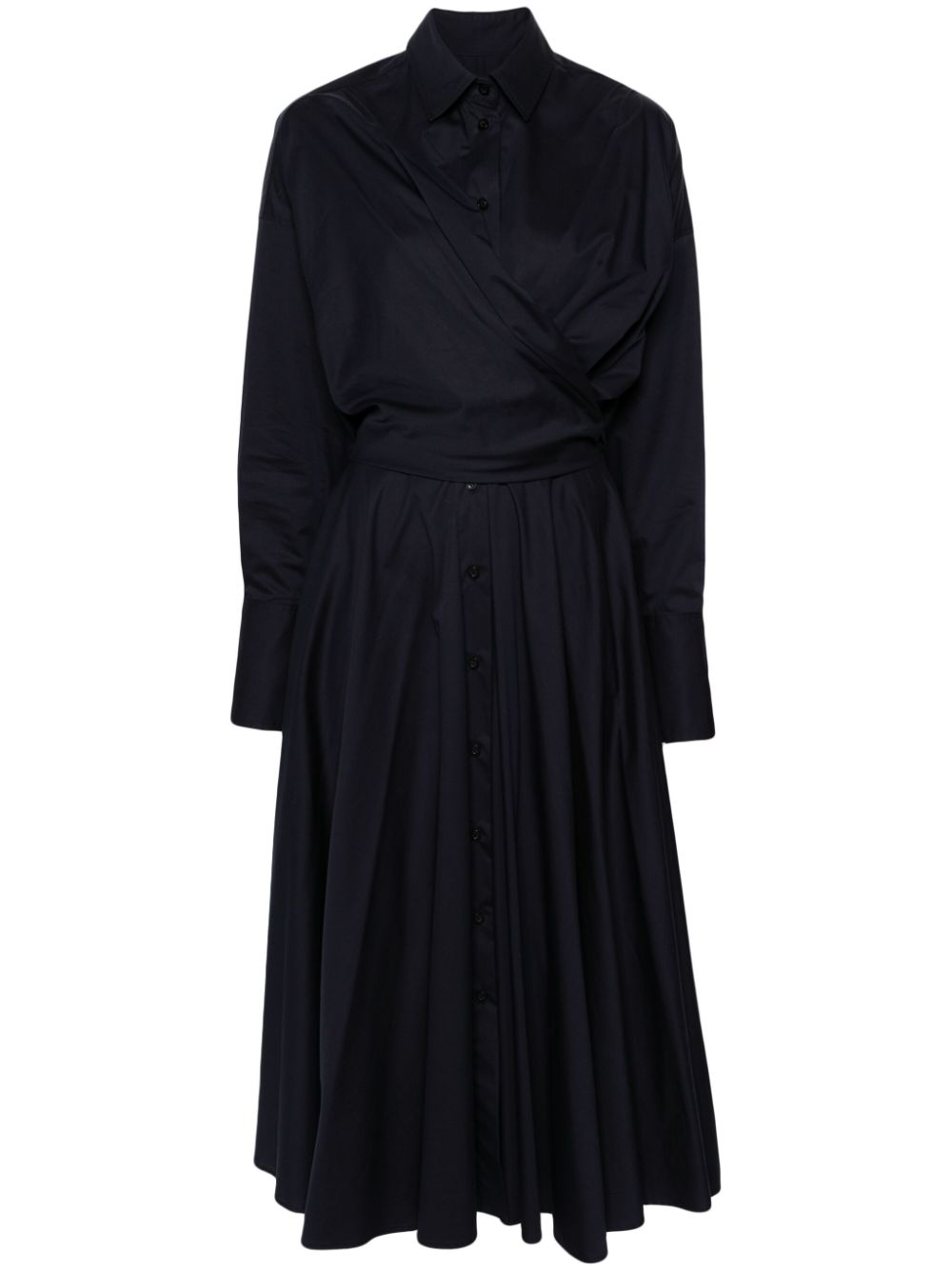 Wrap-design maxi short dress - Blue