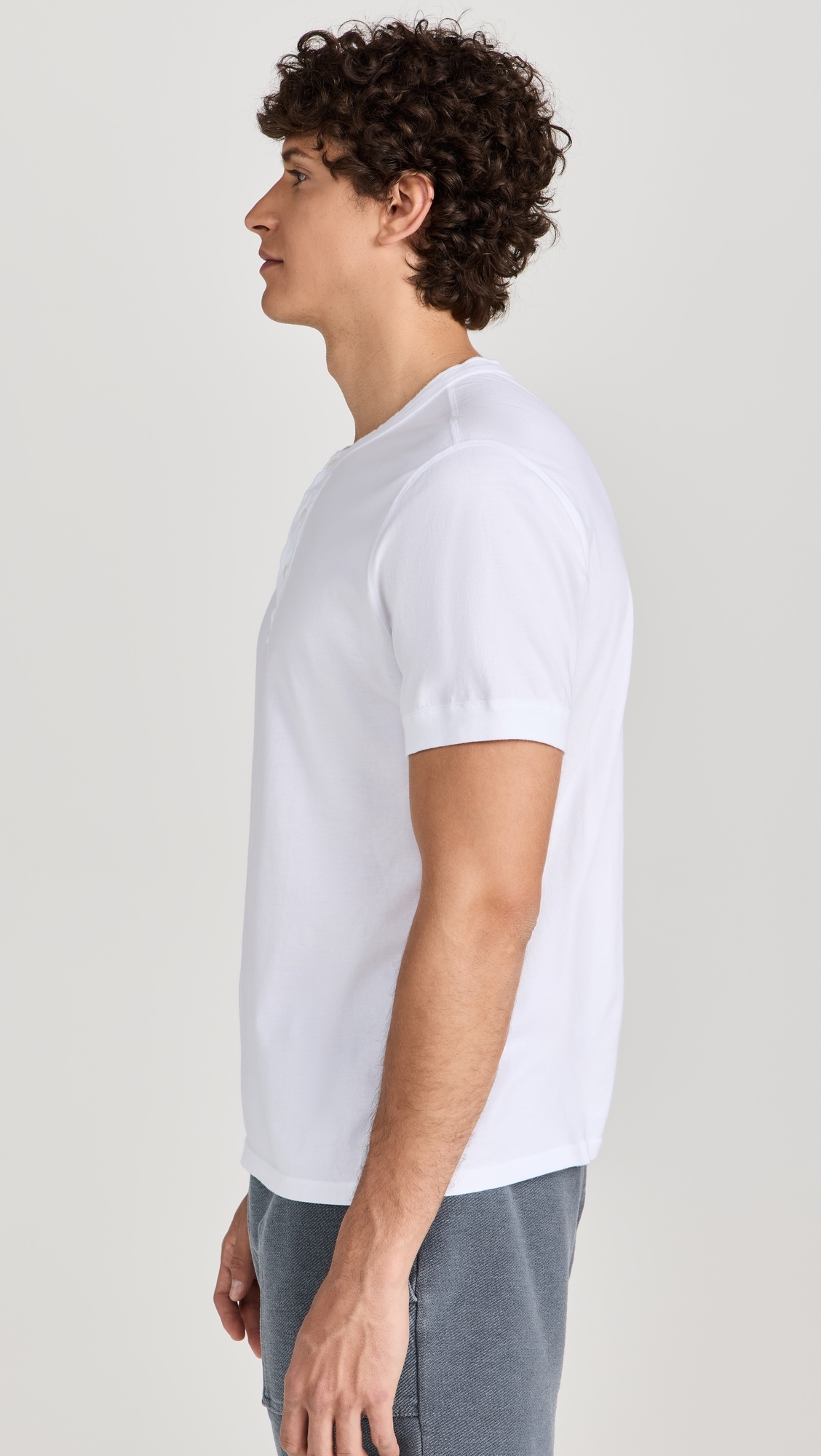 Short Sleeve Supima Henley White