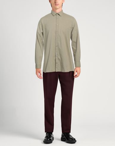 Fred Mello Man Shirt Military green Size XL Cotton, Linen