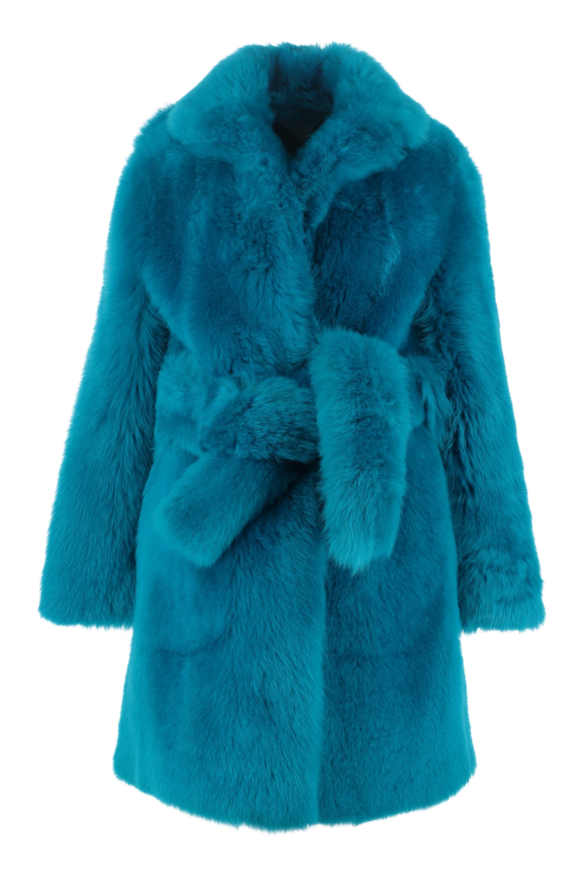 Faux Fur Jacket with Removable Belt
