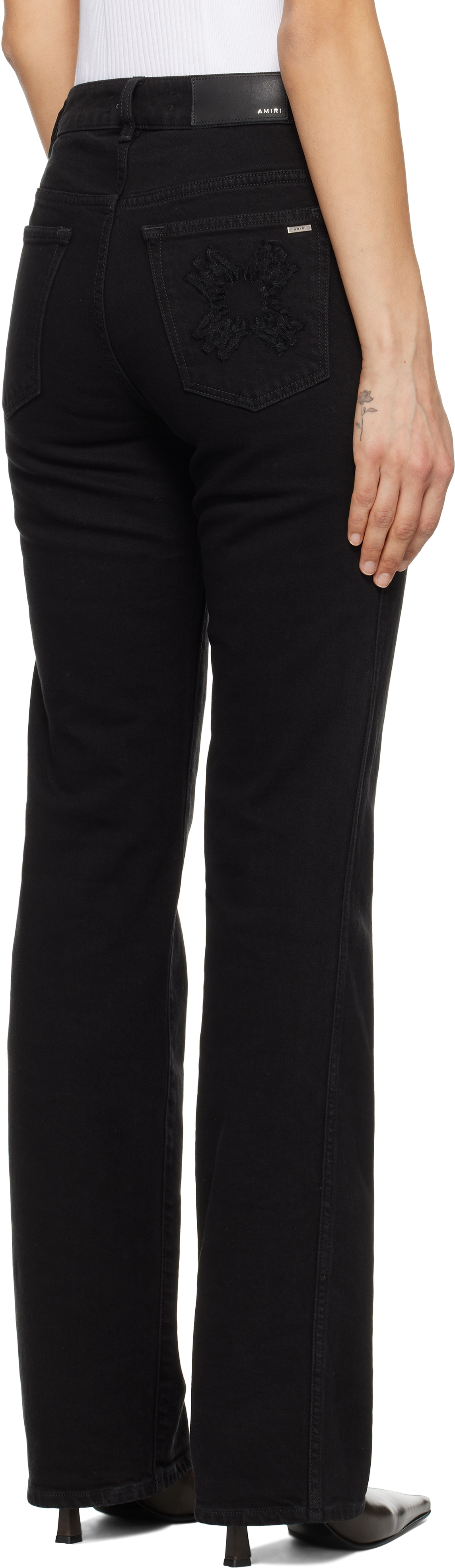 AMIRI Black MA Quad Patch Slim Jeans