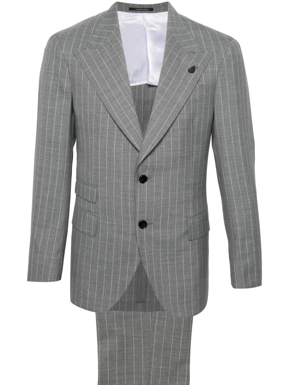 Virgin wool double-breasted suit - Grey