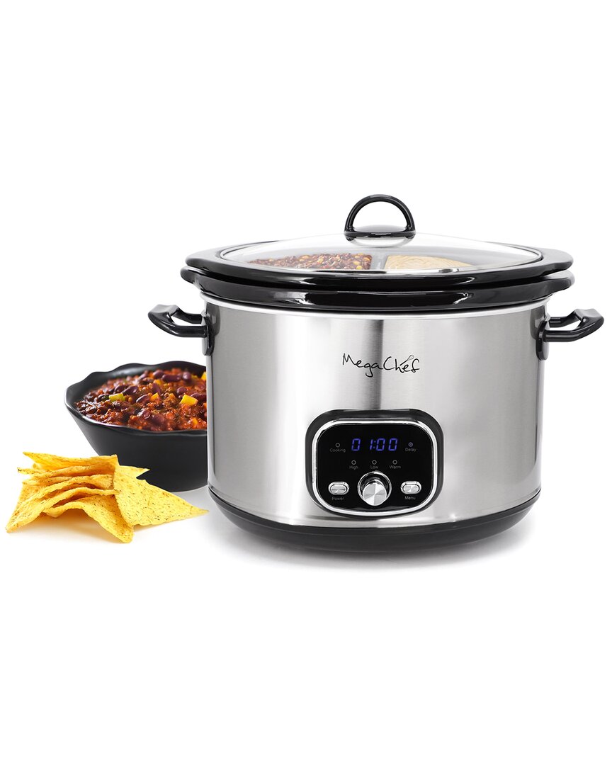 5.6qt + 2.5qt Split Stainless Steel Electric Slow Cooker