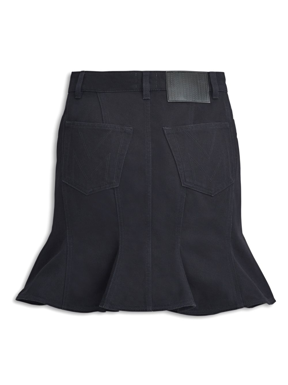 High-waisted fluted cotton skirt - Black