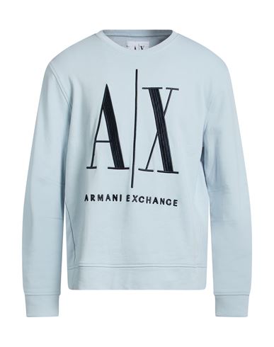 Man Sweatshirt Sky blue Size S Cotton