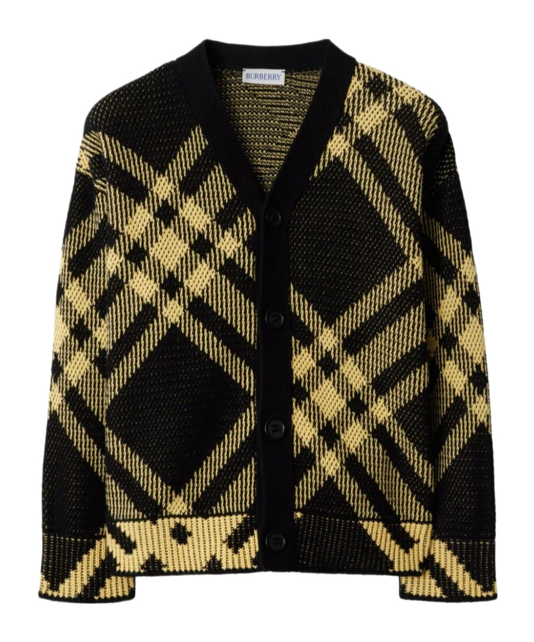 Check-pattern cotton cardigan