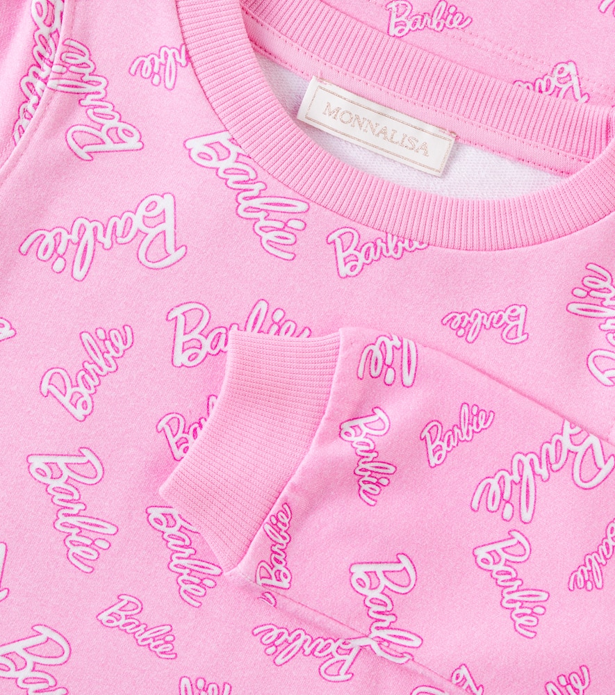 Barbie printed cotton-blend jersey dress