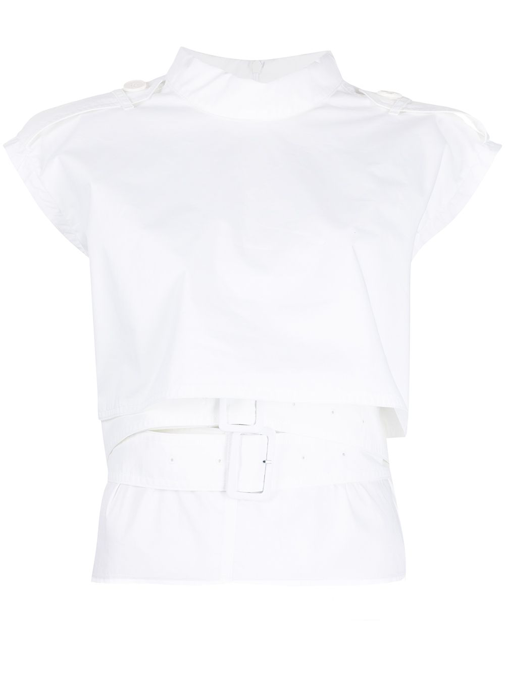 Layered-detail T-shirt - White