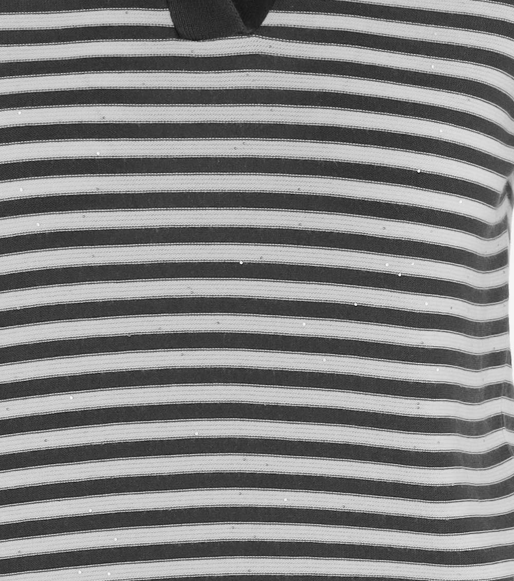 Multicolor Stripes Shirt Collar Polo