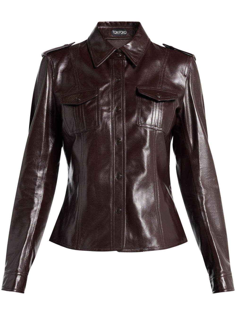 Shiny leather shirt - Red