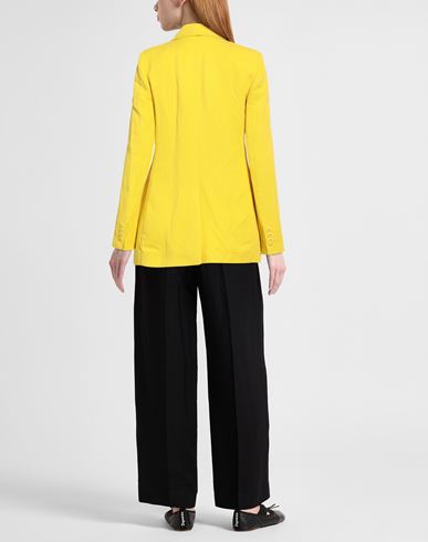 Woman Blazer Yellow Size 6 Viscose, Linen