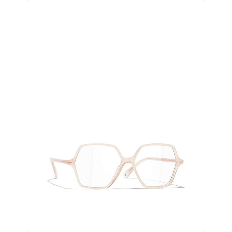 Mens Pink Square Eyeglasses