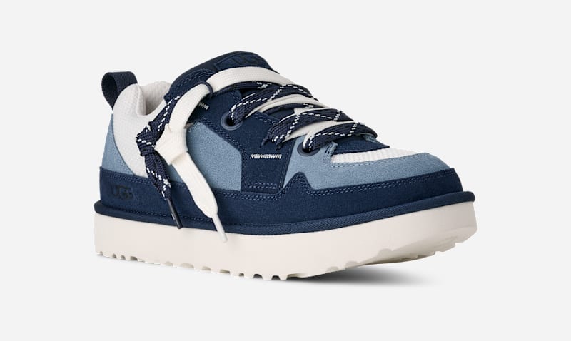 ® Men's Lo Lowmel Suede/Recycled Materials/Textile Sneakers in Deep Ocean/Whale