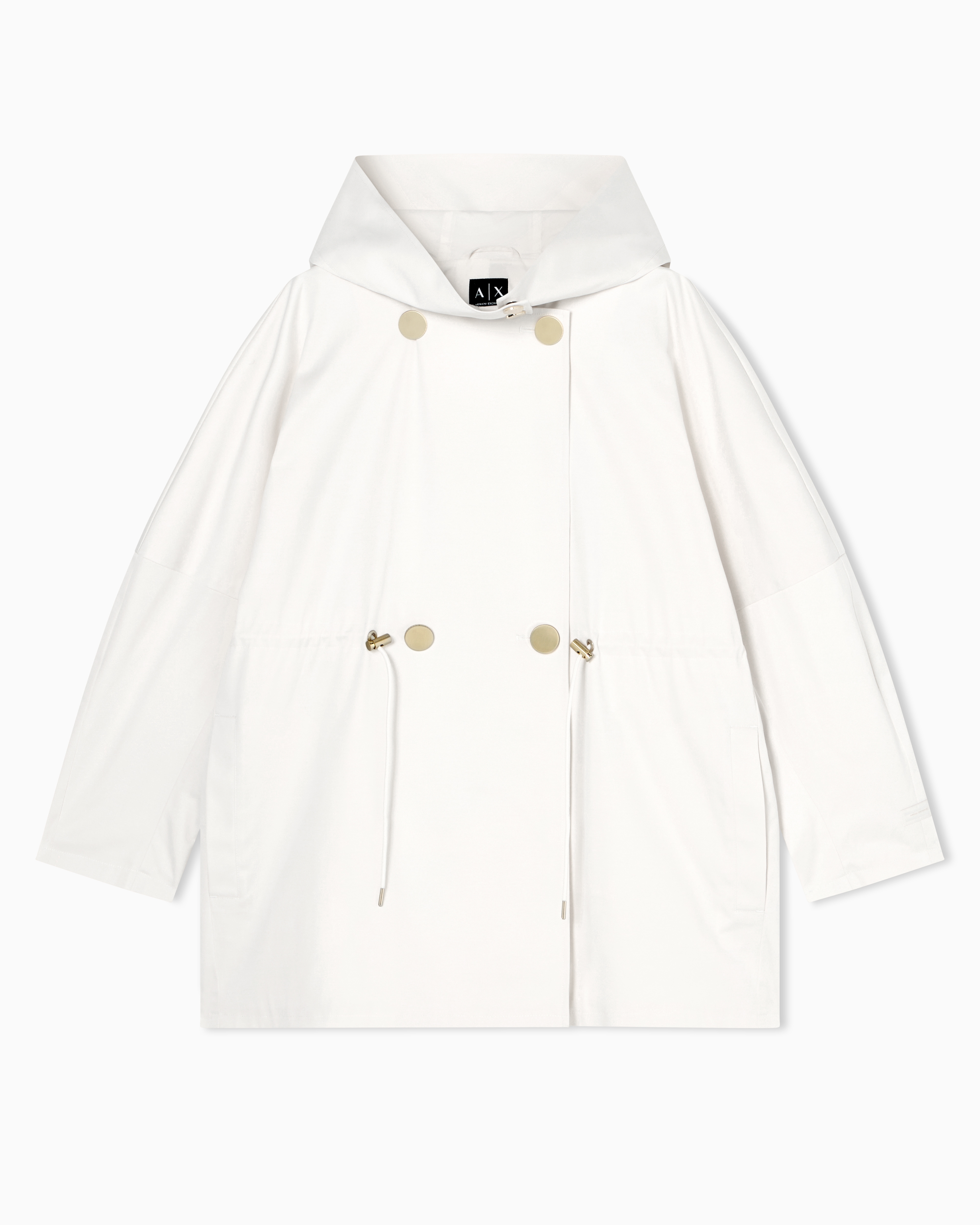 Satin Nylon and Cotton Parka with Hood