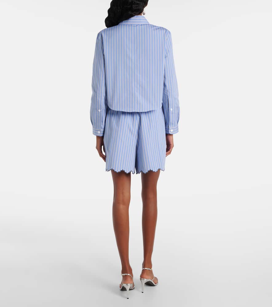 Bengal stripe cropped poplin shirt