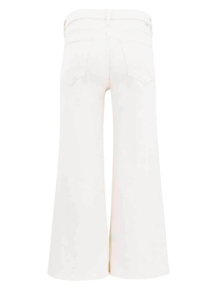Beige Flared Mid Rise Jeans