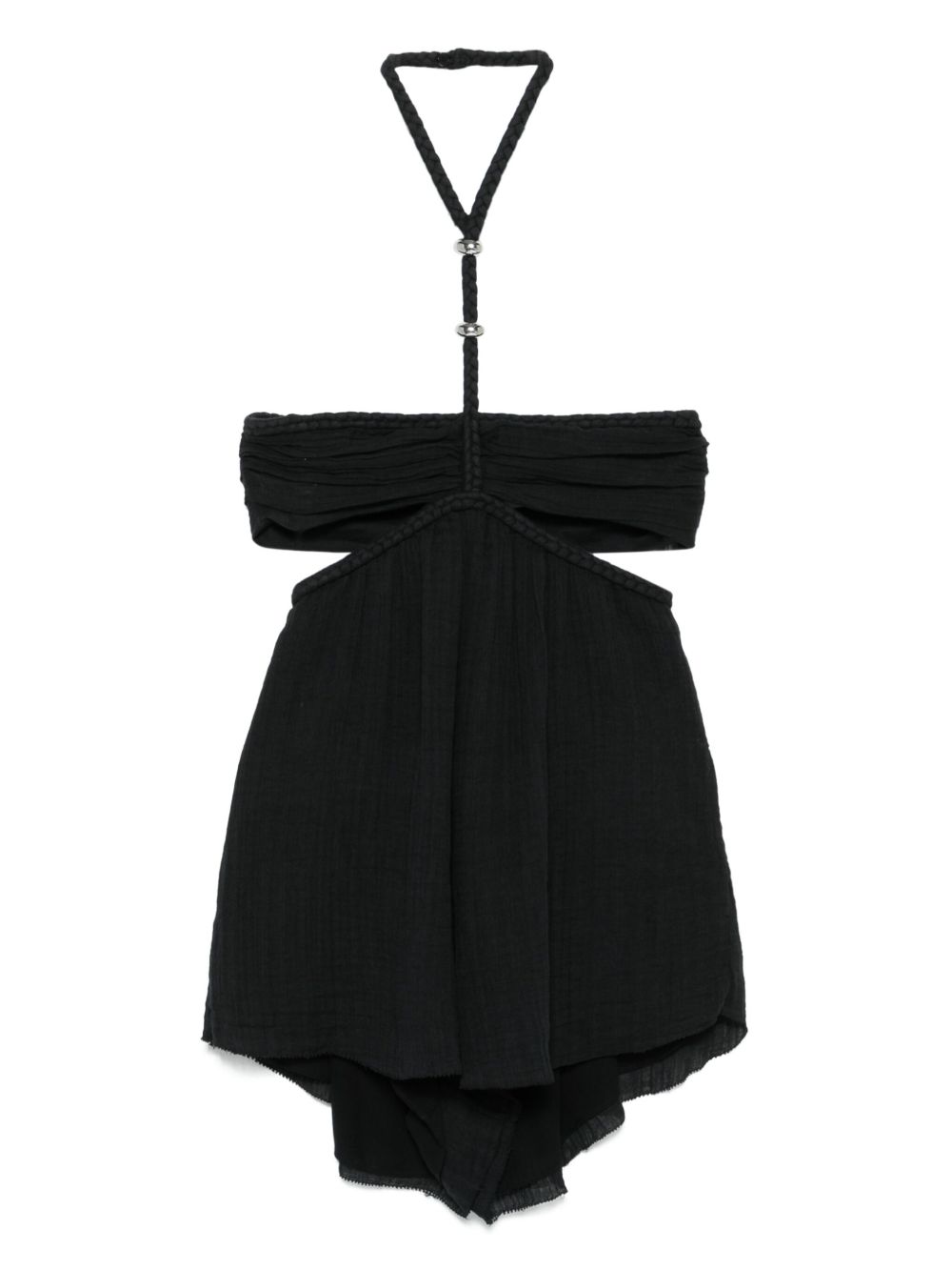 Cut-out halterneck playsuit - Black