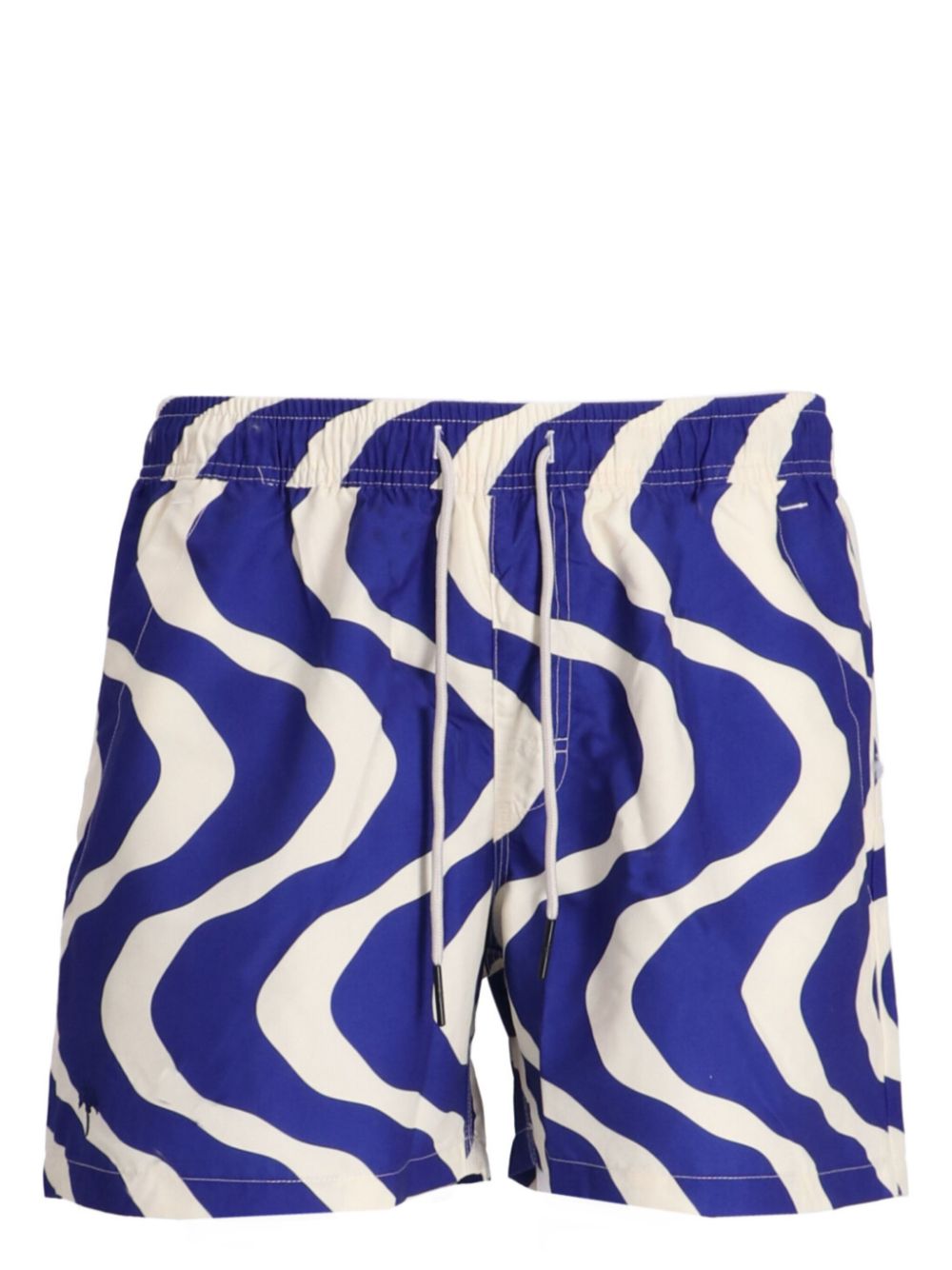 Rippling elasticated-waist swim shorts - Blue