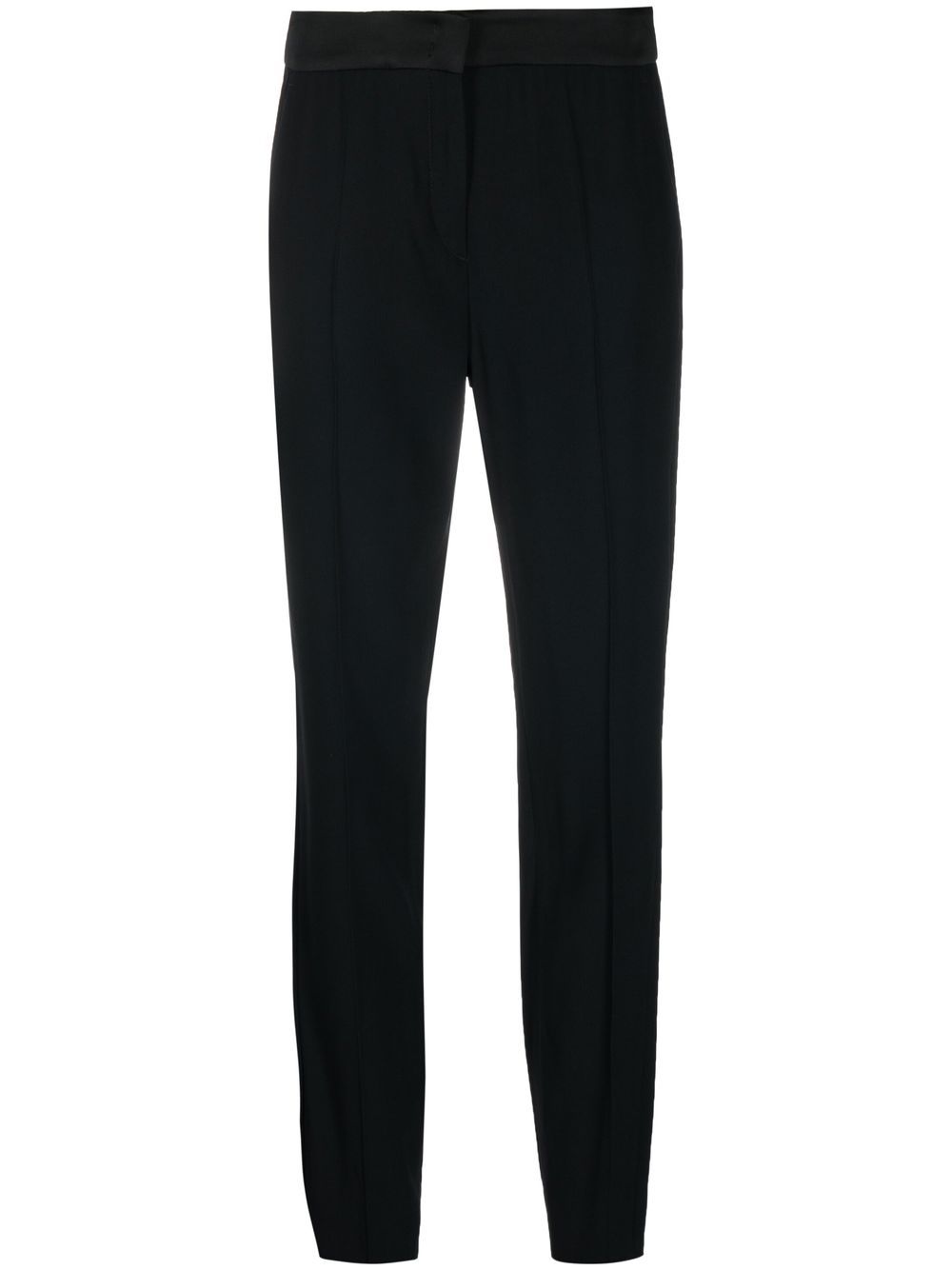 High-waisted slim-cut trousers - Black