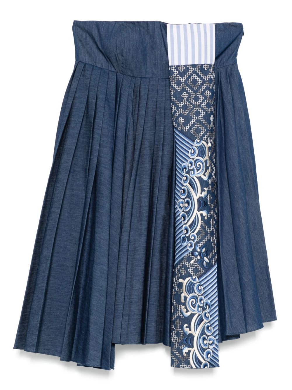 Patchwork midi dress - Blue